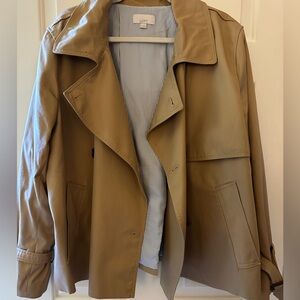 Loft Short Tan Trench Swing Coat